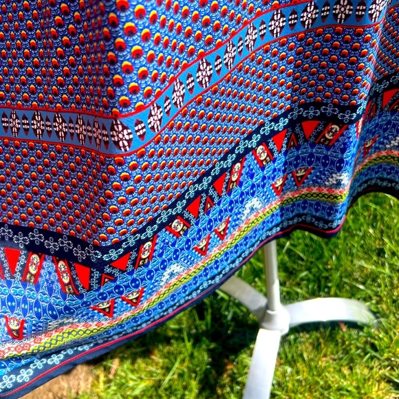 Max Studio Blue and Orange Halter Sundress - Picture 6 of 6